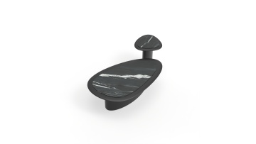 High-end Coffee Table Modern Round Stone Top Designer Art Furniture Coffee Table Sets
