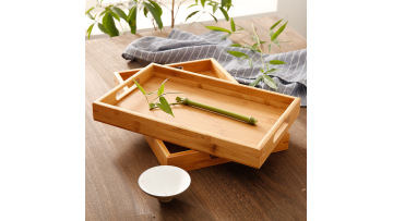Natural Bamboo Wooden Tea Serving Tray for Home Restaurant Hotel Use