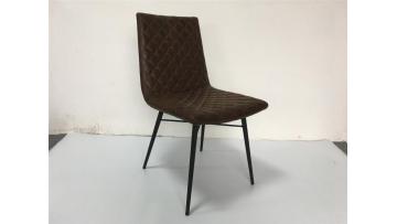 Brown PU leather dining chair