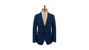 China brand top fabric tailor made groomsmen suit gentlemen suits Seersucker mens plaid suits1