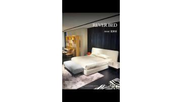 luxury minimalist high-end funiture bedroom leather bed