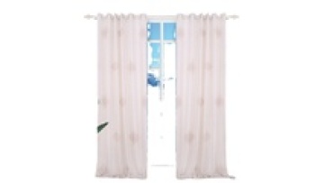 Floral design customized sheer curtain  embroidery polyester linen fabric curtains and sheers for windows1