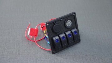 DC 5V 4.2A USB Socket Charger Voltmeter Power Outlet 5 Gang 12v Car Marine Rv Rocker Toggle Led Switch Panel1