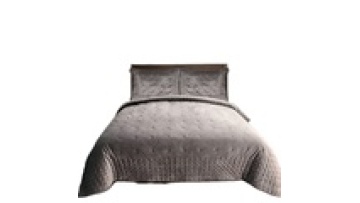 Brown Holland Velvet Bedspread Ultrasonic Embroidery Bedspread quilted bedspreads set1