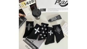 European and American black cross long socks INS trendy socks