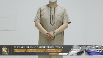 New Design Soft Cotton Fabric Marocco Thobe Short Sleeve Muslim Thobe for Men Big Sale Thobe mulism clothing muslim men1