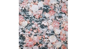 poly cord lace flower print digital  muti-color floral african printed flowers 100% poly printed lace fabric1
