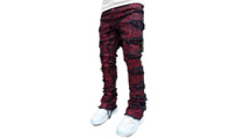 Custom Men Stack Stacked Ripped Flared Denim Cargo Jeans Pants Distressed Skinny Stacked  Jeans Men1