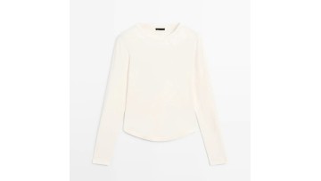 Women's curved hem long sleeved T-shirt