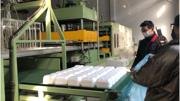 Low cost PS disposable foam polystyrene clamshell box container making machine1