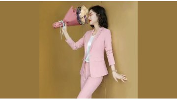 High quality custom womens orange business blazer mujer suit jacket1
