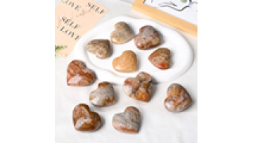 Wholesale Spirit Crystal Palm Stone Polished Mille-feuille Heart Shape Crystal for Decoration1