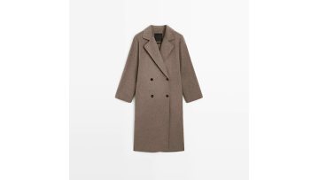 Women's long wool double breasted overcoat