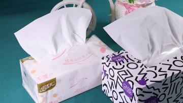 Soft pack and box facial tissue