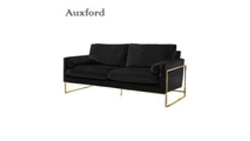 Modern gold living room furniture Contemporary Grey Blue Black loveseat 3 seater sofa velvet fabric1