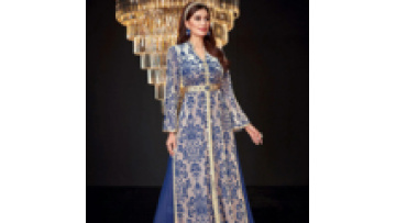 Wholesale Muslim Women's Dress Long Sleeve V Neck Elegant Slim Caftan Muslim Modest Velvet Abaya Dress Kaftan1