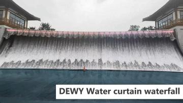 Outdoor water curtain waterfall