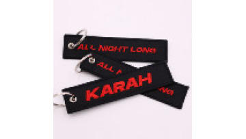 Promotional  Custom Embroidery Key Chains Double Sided Woven Fabric Embroidery Fabric Keychain for Bag Decoration1