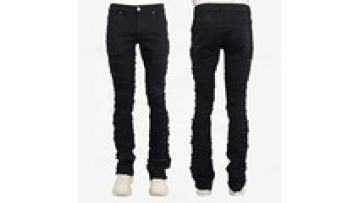 High Quality Heavyweight Slim Black Mens Jeans High Street Damage Patch Denim Jeans for Men1