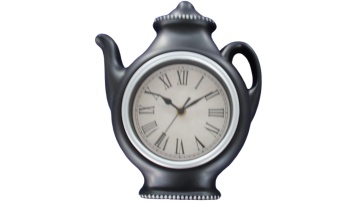 Vintage Ceramic-Style Kettle Wall Clock with Roman Numerals