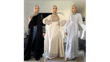 2025 Modest Tassels Open Abaya Embroidery Dress Middle Eastern Islamic Abaya Fashion Coat Robe Muslim Summer Women Dress1
