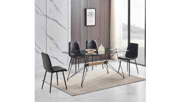 TL-16F12 Modern hybrid wood-metal dining table 150cm