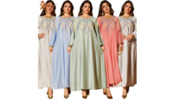 2024 Wholesale Custom Abaya Turkey Ladies Islamic Clothing Diamond Linen Abaya Women Muslim Dresses Dubai Jalabiya1