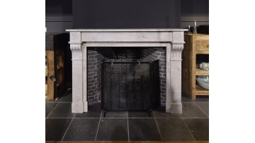 Elegant Handcrafted Solid Marble Fireplace Mantel with Timeless Classic Design