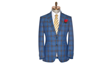 Hot Product bespoke wool fabric custom suit elegant mens suit high quality plaid suit for man wedding1
