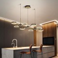 LED Chandelier Black Or Gold Living Dining Room Modern Nordic Simple Pendant Lamp Coffee Shop Bar Restaurant Long Hanging Light