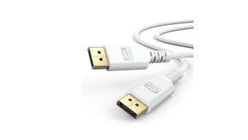 8K White DisplayPort Cable