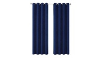 New Products Supply Polyester Blackout Living Room Design Window Classic Soft Navy Blue Curtain1