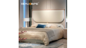 Custom Made hourglass design bed room furniture set unique platform bed frame king size Nubuck leather modern double luxury beds1