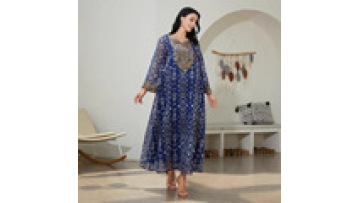 Luxury Sequined Abaya with Tulle Sleeves Dubai Muslim Ramadan Jalabiya Intricate Trim Robe1