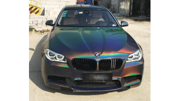 laser metallic black car vinyl film