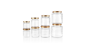 Hammer Pattern Glass Jar