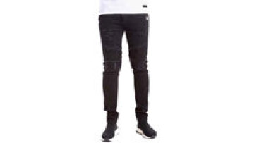 New Fashion Men Custom Distressed Finish Washed Black Skinny Designers Jeans1