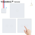 TISHRIC 433MHz Universal Wireless Remote Controls 86 Wall Panel RF Transmitter 1/2/3 Gang support SONOFF RF/T1/4CH/TX Smart Home