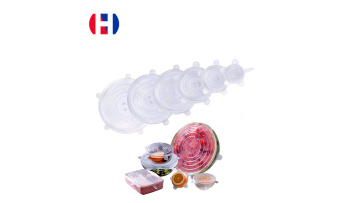 Food Grade Super Stretch Silicone Lids Flexible 6 Pack Set Reusable Eco Storage Fresh Kitchen Accessories Round Customized Logo1