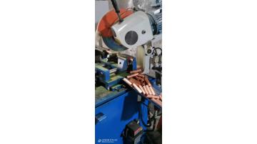 cutting the raw material for copper elbow