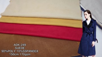 Best fabric textile raw material single face stretch knitted sueded jersey polyester suede clothes material fabric1