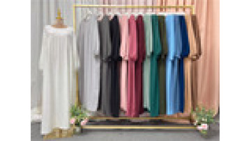 Dubai Malaysia Daily Elastic Jilbab Burqa Traditional Wear Large Solid Loose Comfortable Robe Islamic Muslim Clothing Abaya1