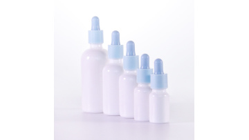 Blue Dropper Opal White Essential Oil Bottles