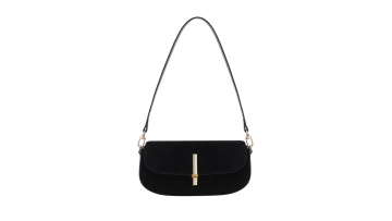 Elegant Companion Classic Leather Baguette Bag