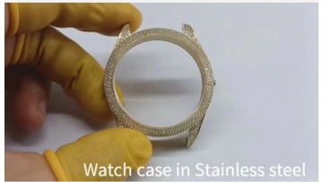 Watch case setting stones