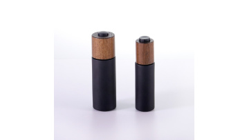 matte black frost glass essential oil dropper bottle with wood dropper