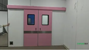50mm Polyurethane Foam Automatic Hospital Sliding Hermetic Door with Double Glazing1