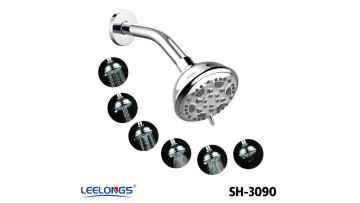 Luxury 4 inch/10cm*10cm ABS six functional bathroom wall mounted top rain shower head1