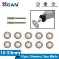 XCAN 10pcs 16-60mm Diamond Saw Blade Mini Diamond Grinding Wheel Circular Saw Blade for Cutting Jade Rotary Tool Mini Saw Blade