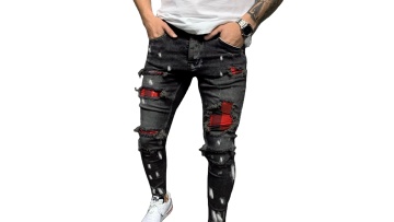 2022 New Fashion Autumn Winter Men's Senior Denim Jeans Ripped Slim Hip Hop Men Stacked Jeans1